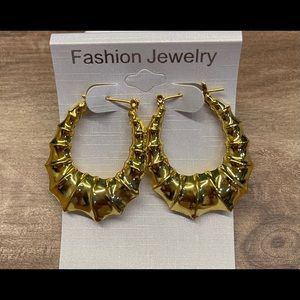 Gold Bamboo Earrings Small
